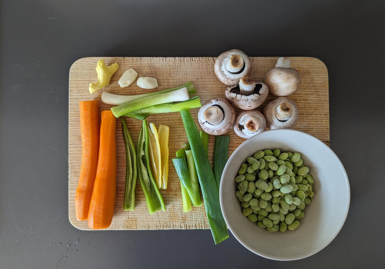 Vegetables on a cutting board