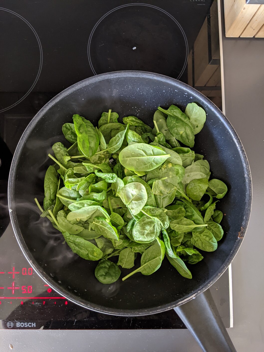Spinach in a pan